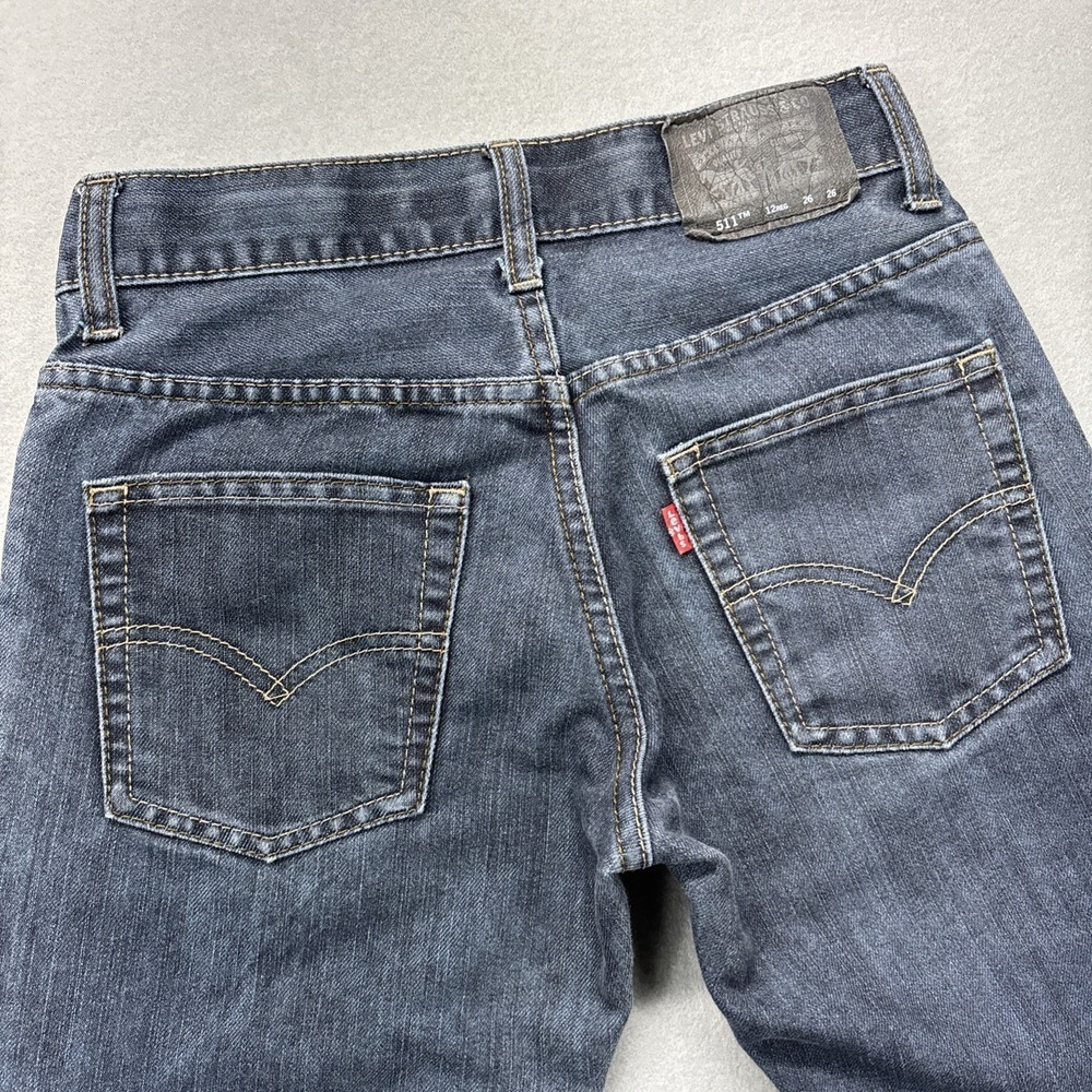 Levi's 511 Jeans Boys Sz 12R 26x26 Slim Fit Stretch Blue Denim Academia Playtime